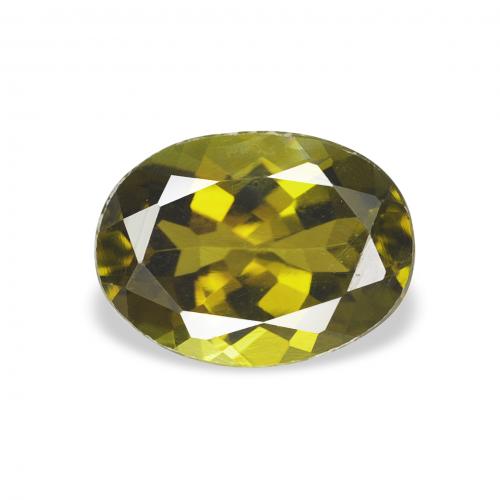 1.22 ct Green Tourmaline Gemstone, Tourmaline Gem in Oval Facet Shape for Sale.