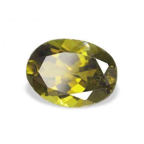 1.22 ct Green Tourmaline Stone, Natural Tourmaline in Oval Facet Shape for Sale