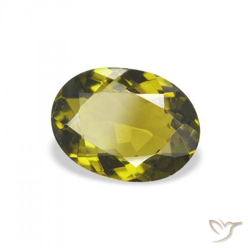 1.12 ct Green Tourmaline Stone, Natural Tourmaline in Oval Facet Shape for Sale