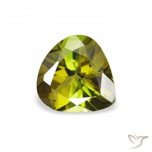 0.66 ct Green Tourmaline Stone, Natural Tourmaline in Pear Facet Shape for Sale
