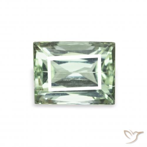 1.38 ct Green Tourmaline Gemstone, Tourmaline Gem in Baguette Facet Shape for Sale.