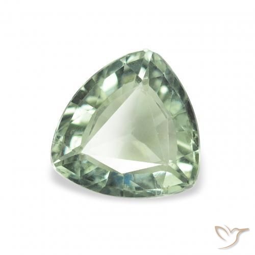 0.98 ct Green Tourmaline Stone, Natural Tourmaline in Trillion Facet Shape for Sale