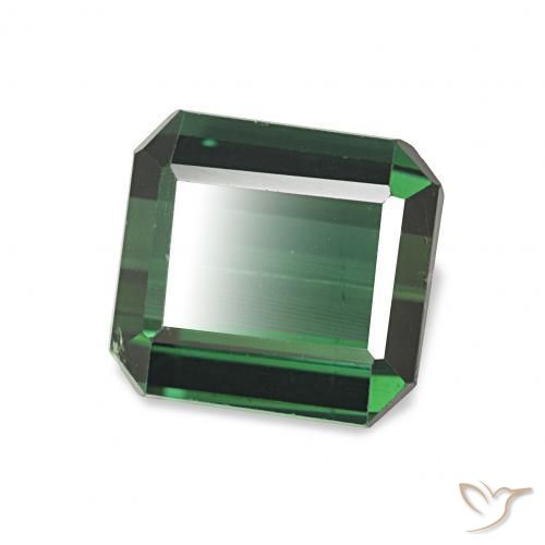 2.05 ct Green Tourmaline Stone, Natural Tourmaline in Octagon Step Cut Shape for Sale