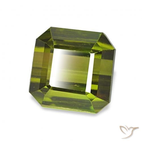 2.17 ct Green Tourmaline Stone, Natural Tourmaline in Octagon Step Cut Shape for Sale