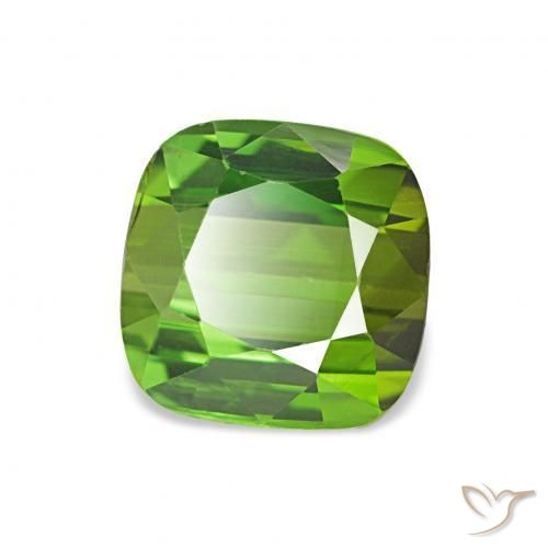 1.75 ct Green Tourmaline Stone, Natural Tourmaline in Cushion-Cut Shape for Sale