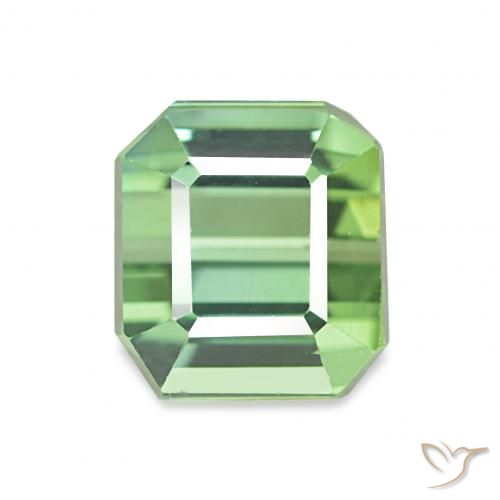 2.89ct Pale Pear Green Tourmaline, Emerald Cut, VVS-VS