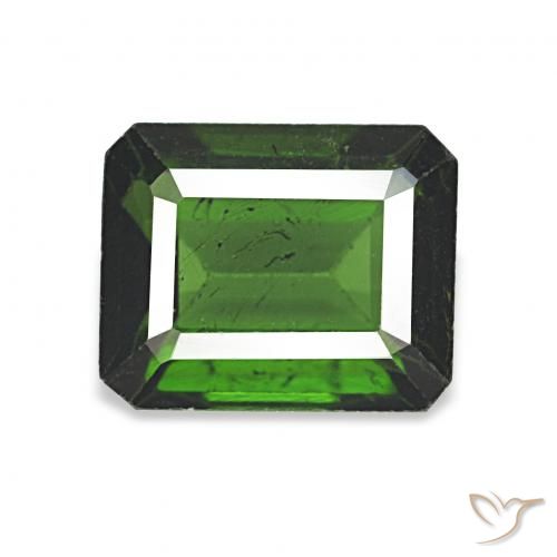 1.77ct Dark Green Tourmaline, Emerald Cut, VS