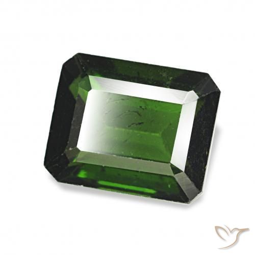 1.77 ct Green Tourmaline Stone, Natural Tourmaline in Octagon Step Cut Shape for Sale