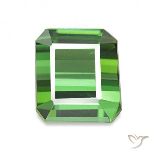 2.06ct Medium Green Tourmaline, Emerald Cut, VVS