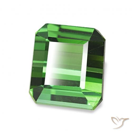 2.06 ct Green Tourmaline Stone, Natural Tourmaline in Octagon Step Cut Shape for Sale