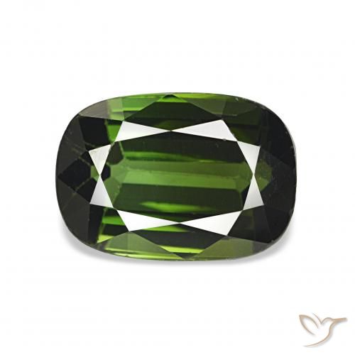 2.47ct Deep Forest Green Tourmaline, Cushion, VS
