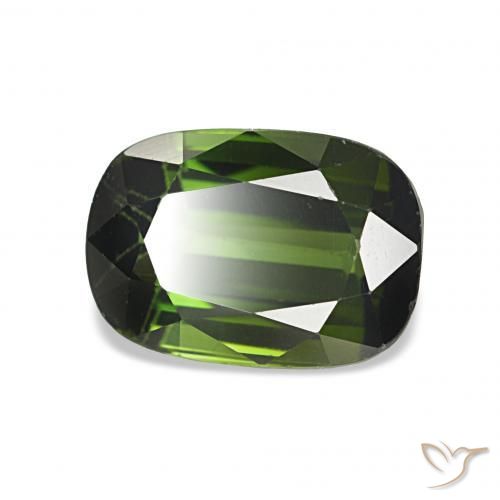 2.47 ct Green Tourmaline Stone, Natural Tourmaline in Cushion-Cut Shape for Sale