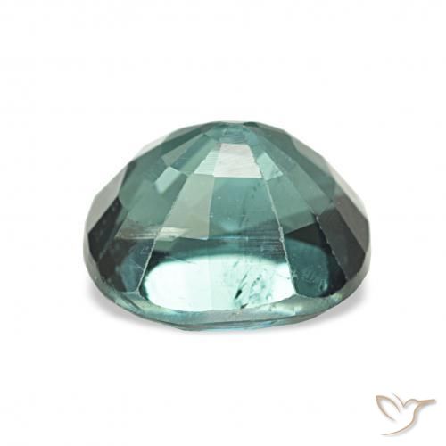 Tourmaline Gemstone in 7.6 x 6.8 mm Size for Sale, Tourmaline Stone in Dark Blue Green Color