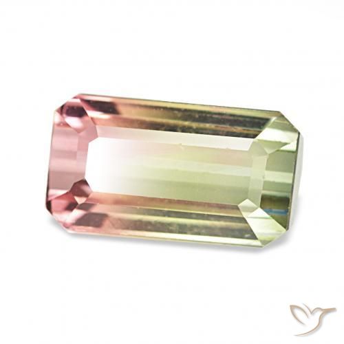 1.74 ct Multicolor Tourmaline Stone, Natural Tourmaline in Octagon Step Cut Shape for Sale