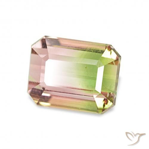 1.65 ct Multicolor Tourmaline Stone, Natural Tourmaline in Octagon Step Cut Shape for Sale
