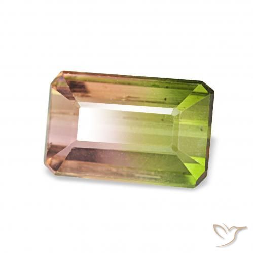 1.45 ct Multicolor Tourmaline Stone, Natural Tourmaline in Octagon Step Cut Shape for Sale