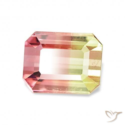 1.72 ct Multicolor Tourmaline Stone, Natural Tourmaline in Octagon Step Cut Shape for Sale