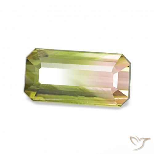 1.06 ct Multicolor Tourmaline Stone, Natural Tourmaline in Octagon Step Cut Shape for Sale