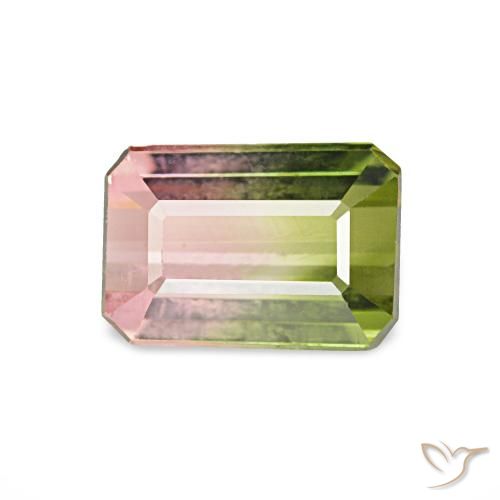 0.93ct Watermelon Tourmaline, Emerald Cut, VS