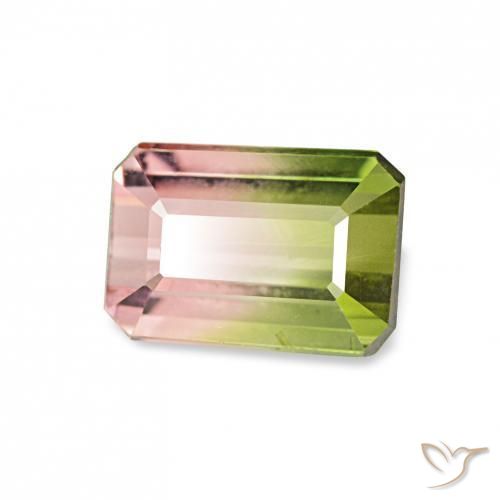 0.93 ct Multicolor Tourmaline Stone, Natural Tourmaline in Octagon Step Cut Shape for Sale