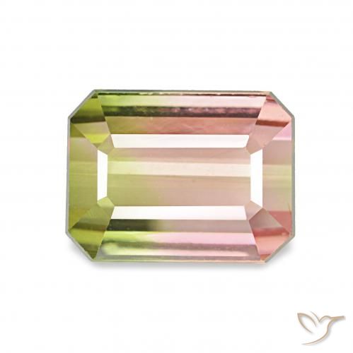 1.55ct Watermelon Tourmaline, Emerald Cut, VVS-VS