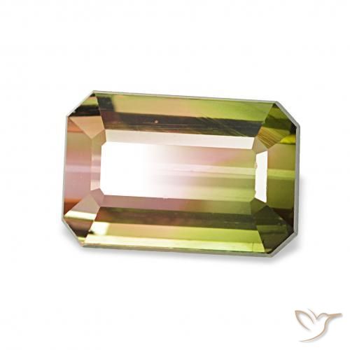 1.72 ct Multicolor Tourmaline Stone, Natural Tourmaline in Octagon Step Cut Shape for Sale