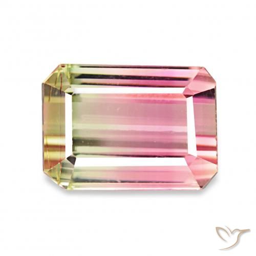 1.73ct Watermelon Tourmaline, Emerald Cut, VVS-VS