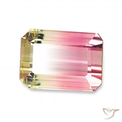 1.73 ct Multicolor Tourmaline Stone, Natural Tourmaline in Octagon Step Cut Shape for Sale