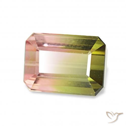 1.63 ct Multicolor Tourmaline Stone, Natural Tourmaline in Octagon Step Cut Shape for Sale