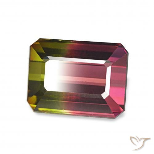 1.87 ct Multicolor Tourmaline Stone, Natural Tourmaline in Octagon Step Cut Shape for Sale