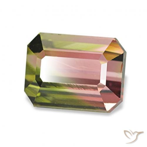 2.45 ct Multicolor Tourmaline Stone, Natural Tourmaline in Octagon Step Cut Shape for Sale