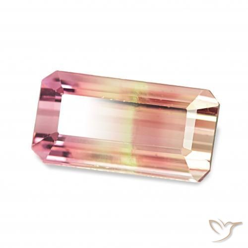 2.30 ct Multicolor Tourmaline Stone, Natural Tourmaline in Octagon Step Cut Shape for Sale