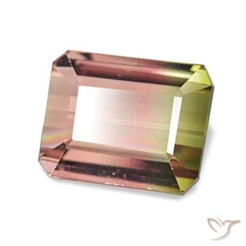 2.77 ct Multicolor Tourmaline Stone, Natural Tourmaline in Octagon Step Cut Shape for Sale