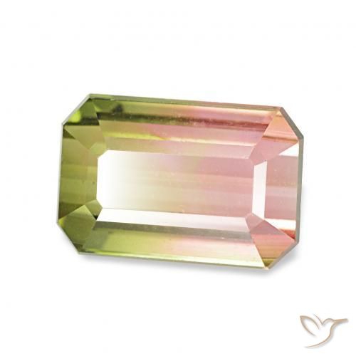 1.73 ct Multicolor Tourmaline Stone, Natural Tourmaline in Octagon Step Cut Shape for Sale