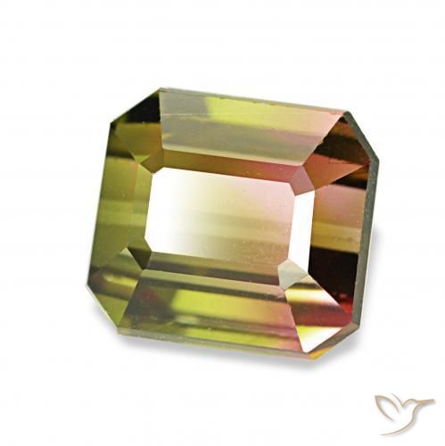 2.20 ct Multicolor Tourmaline Stone, Natural Tourmaline in Octagon Step Cut Shape for Sale