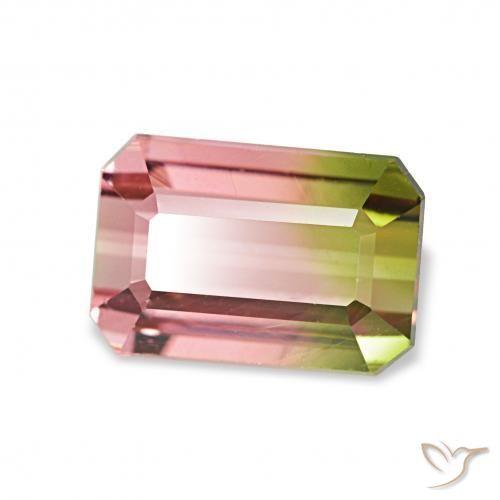1.76 ct Multicolor Tourmaline Stone, Natural Tourmaline in Octagon Step Cut Shape for Sale