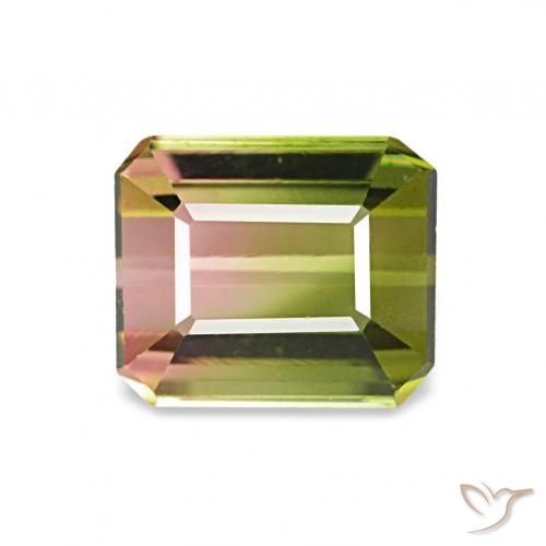 1.26ct Watermelon Tourmaline, Emerald Cut, VVS