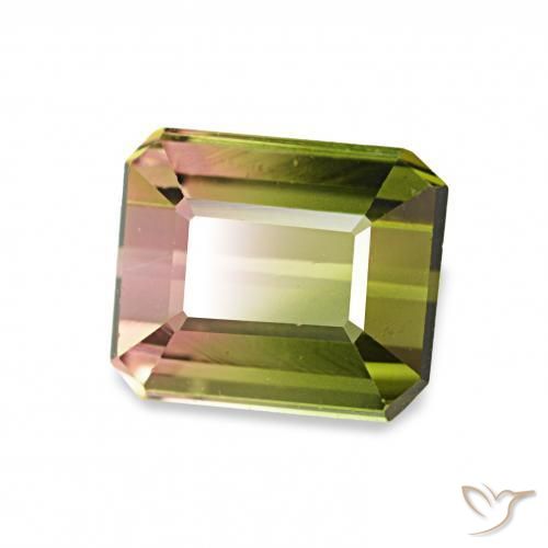 1.26 ct Multicolor Tourmaline Stone, Natural Tourmaline in Octagon Step Cut Shape for Sale