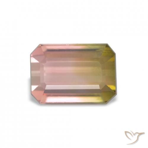 2.04 ct Multicolor Tourmaline Gemstone, Tourmaline Gem in Octagon Step Cut Shape for Sale.