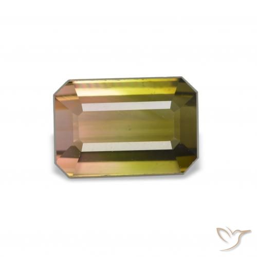1.87 ct Multicolor Tourmaline Gemstone, Tourmaline Gem in Octagon Step Cut Shape for Sale.