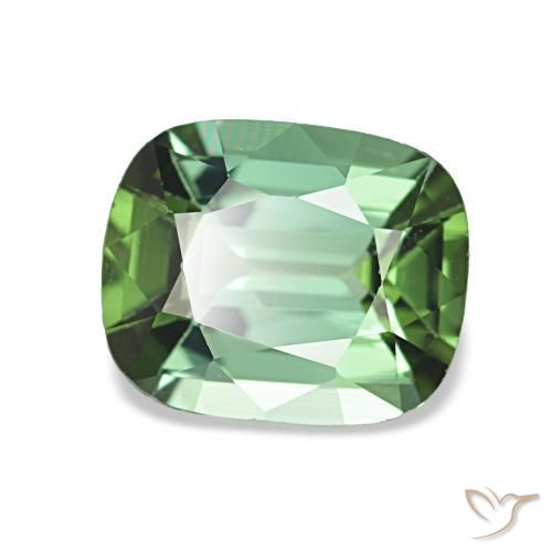1.65 ct Green Tourmaline Stone, Natural Tourmaline in Cushion-Cut Shape for Sale