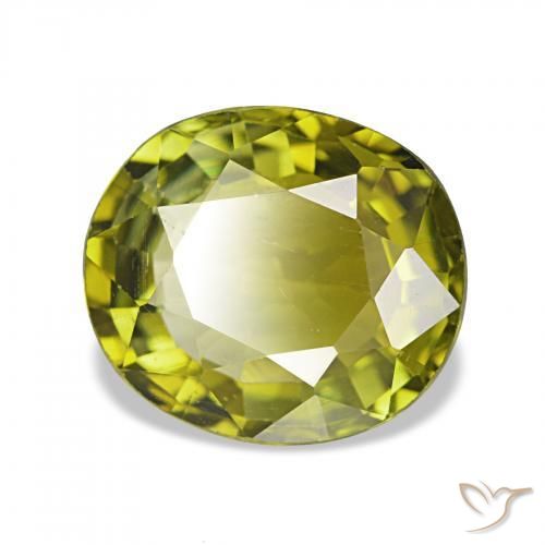 1.92 ct Green Tourmaline Stone, Natural Tourmaline in Oval Facet Shape for Sale