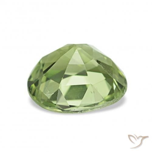 Tourmaline Gemstone in 7.4 x 6.5 mm Size for Sale, Tourmaline Stone in Warm Green Color