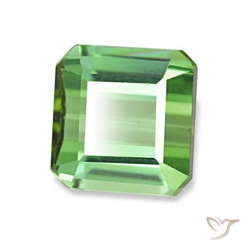 1.61 ct Green Tourmaline Stone, Natural Tourmaline in Octagon Step Cut Shape for Sale