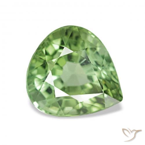 1.82 ct Green Tourmaline Stone, Natural Tourmaline in Pear Facet Shape for Sale
