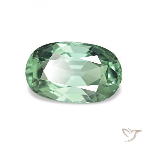 1.11 ct Green Tourmaline Stone, Natural Tourmaline in Oval Facet Shape for Sale