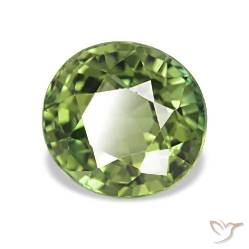 1.54 ct Green Tourmaline Stone, Natural Tourmaline in Round Facet Shape for Sale
