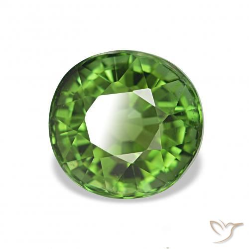 1.50 ct Green Tourmaline Stone, Natural Tourmaline in Oval Facet Shape for Sale