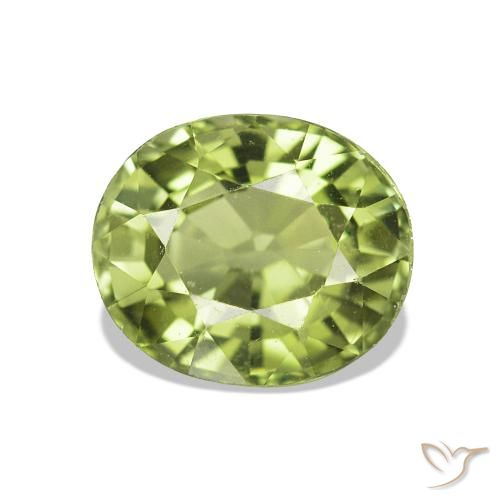 1.56 ct Green Tourmaline Gemstone, Tourmaline Gem in Oval Facet Shape for Sale.