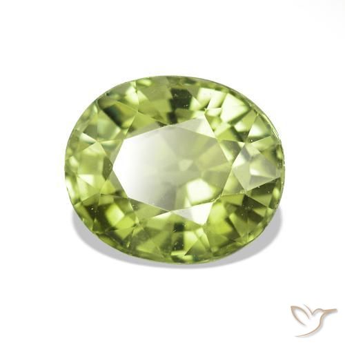 1.56 ct Green Tourmaline Stone, Natural Tourmaline in Oval Facet Shape for Sale